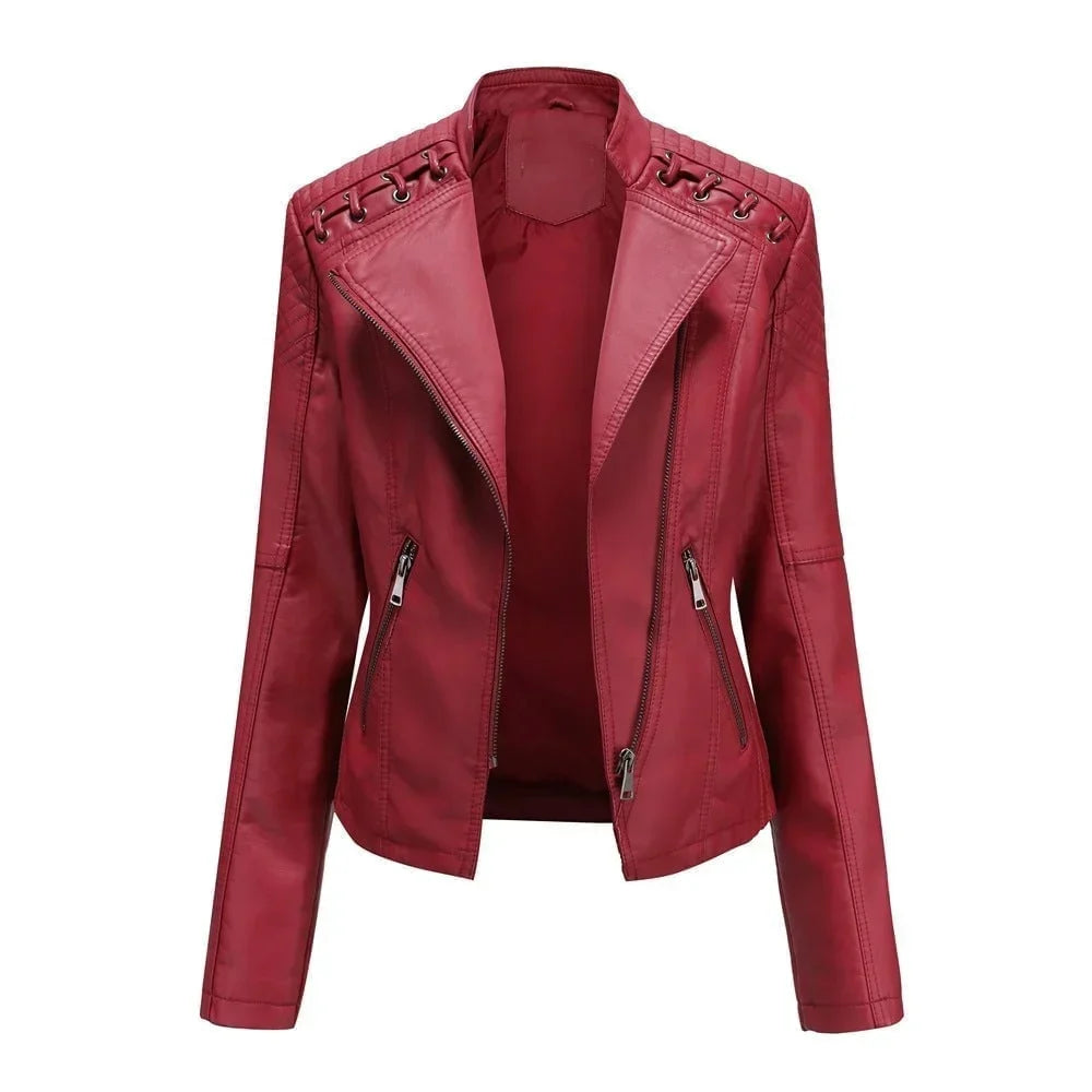 Alysa - Frauen lederjacke für den frühling