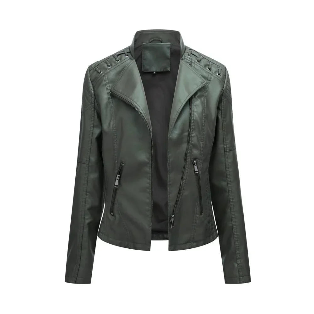 Alysa - Frauen lederjacke für den frühling