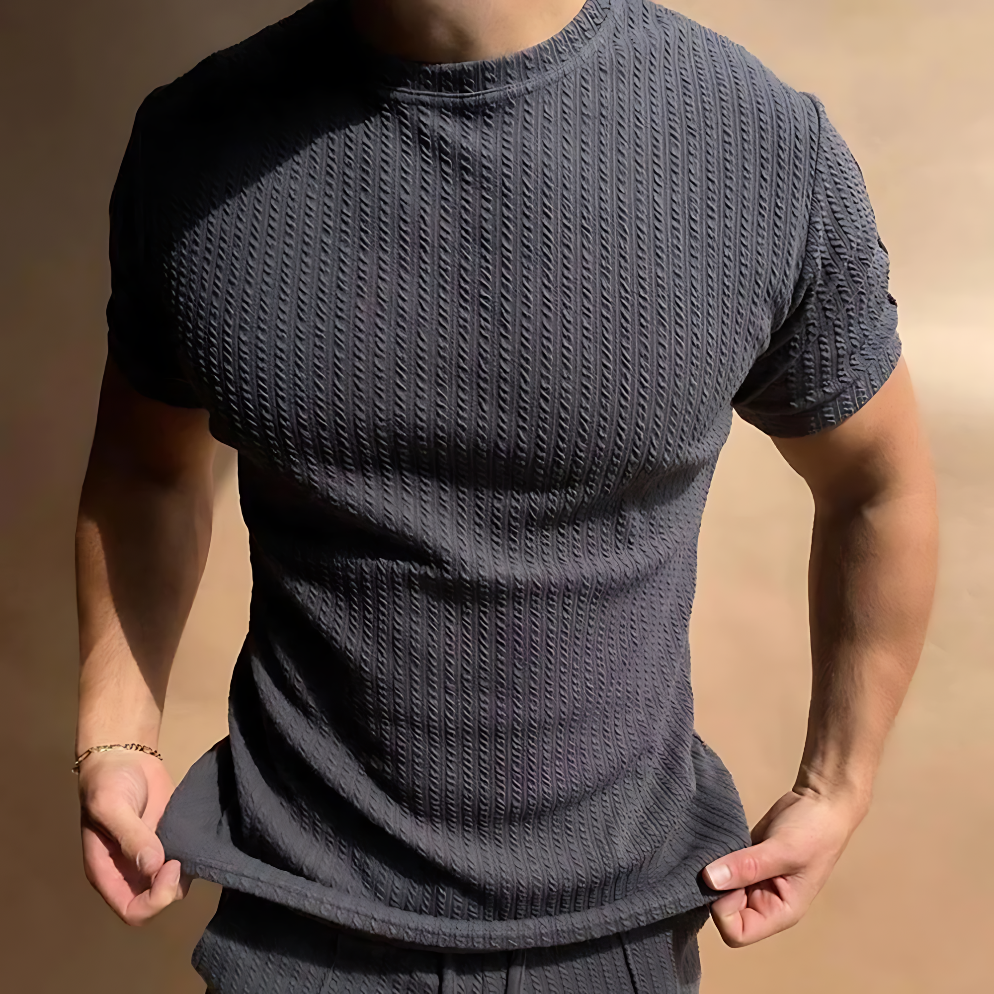 Oliver - Atmungsaktive Baumwolle Slim T-Shirts & Hosen Set für Männer