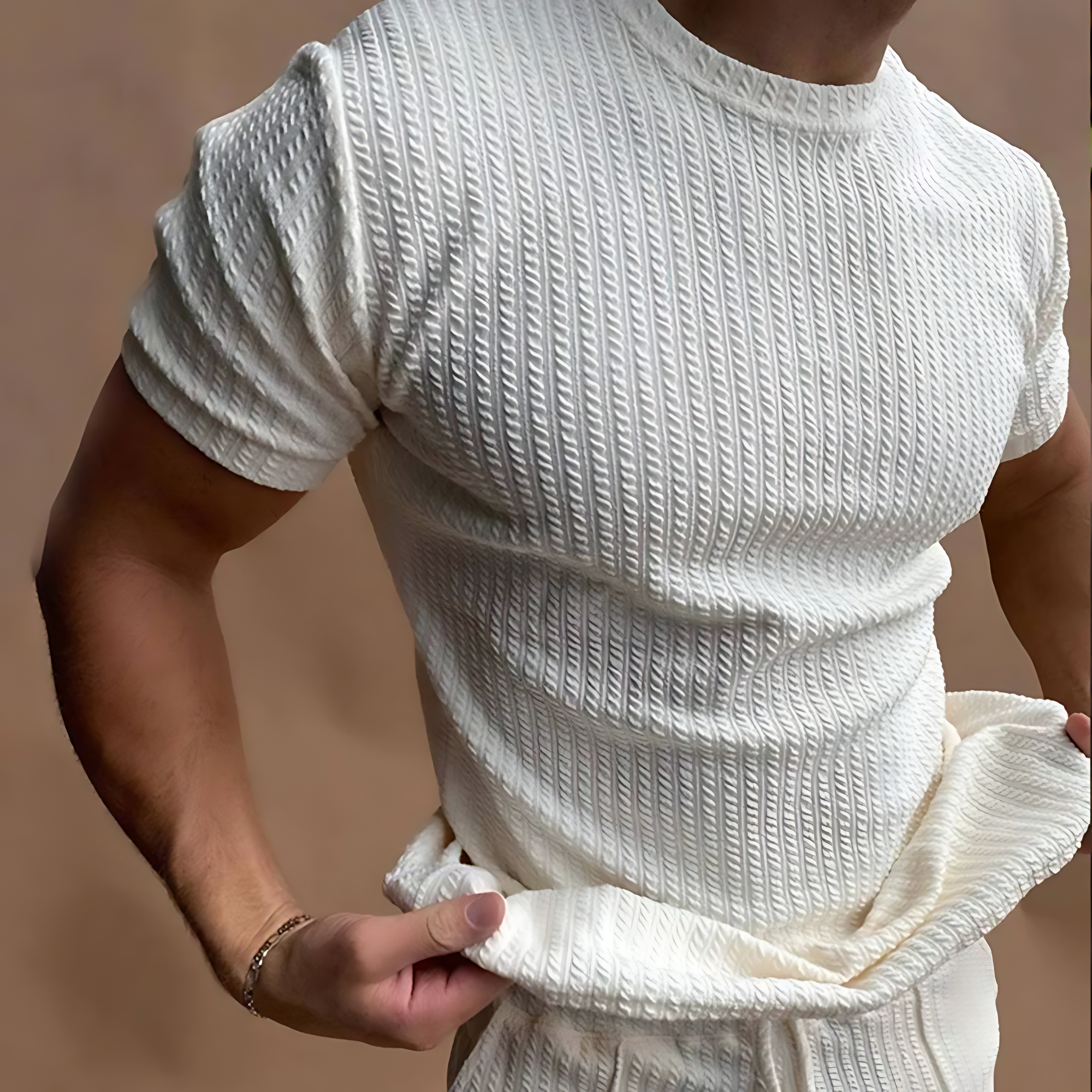 Oliver - Atmungsaktive Baumwolle Slim T-Shirts & Hosen Set für Männer