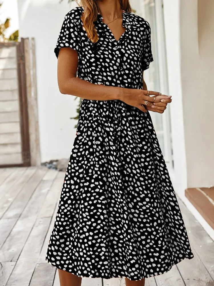 Kira | Klassisches kurzärmeliges Sommerkleid