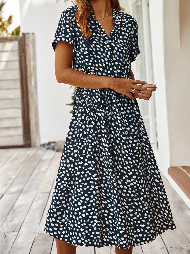 Kira | Klassisches kurzärmeliges Sommerkleid