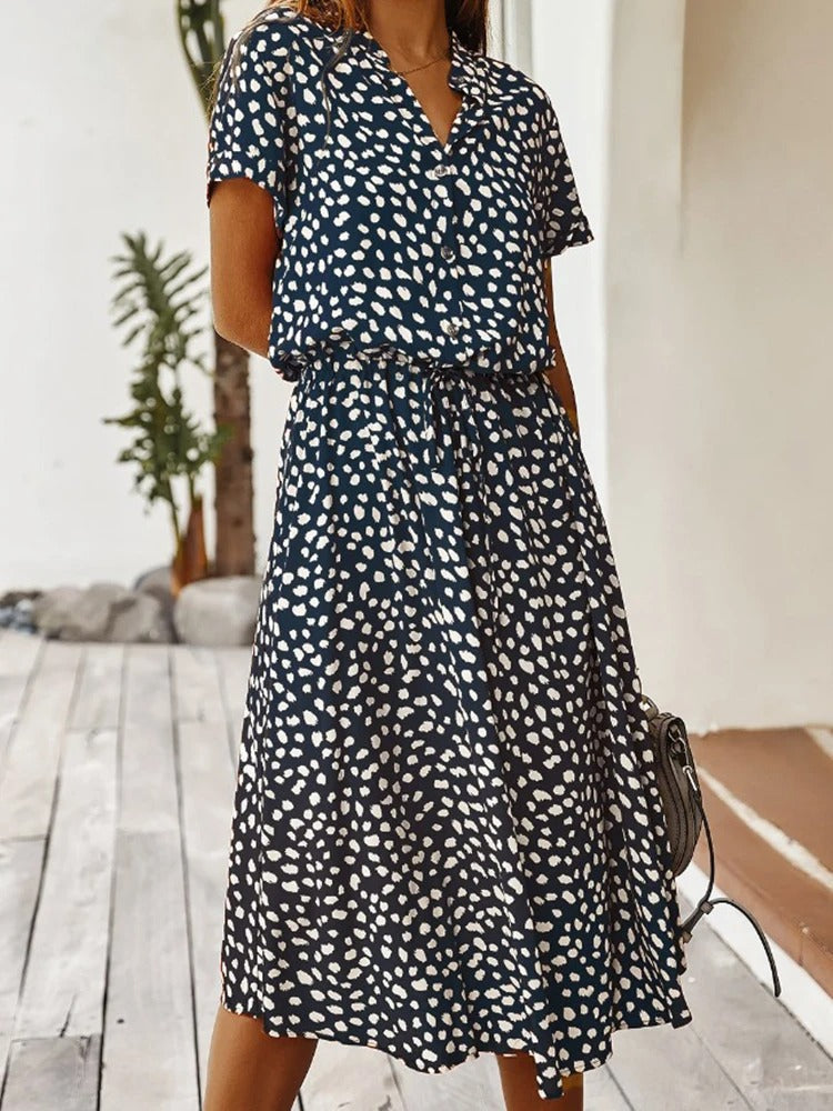 Kira | Klassisches kurzärmeliges Sommerkleid