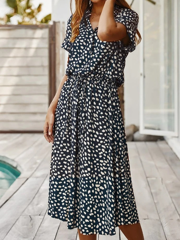 Kira | Klassisches kurzärmeliges Sommerkleid