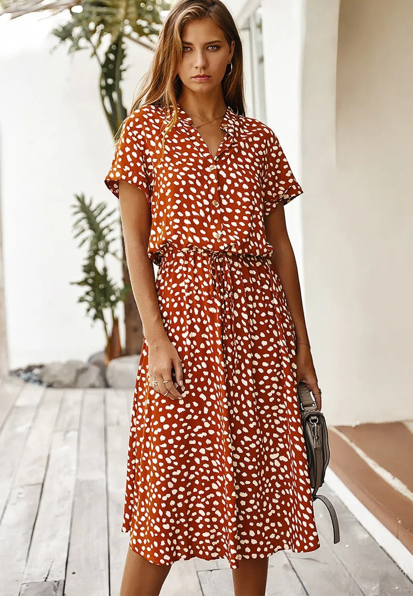 Kira | Klassisches kurzärmeliges Sommerkleid