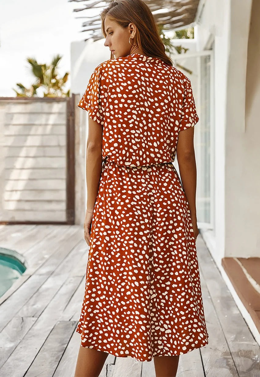 Kira | Klassisches kurzärmeliges Sommerkleid