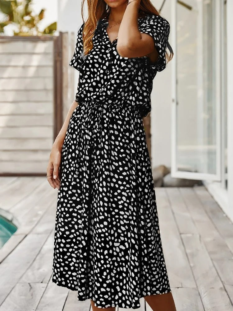 Kira | Klassisches kurzärmeliges Sommerkleid