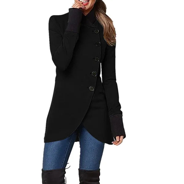 ChicBreeze – Slant-Button Windbreaker für moderne Styles