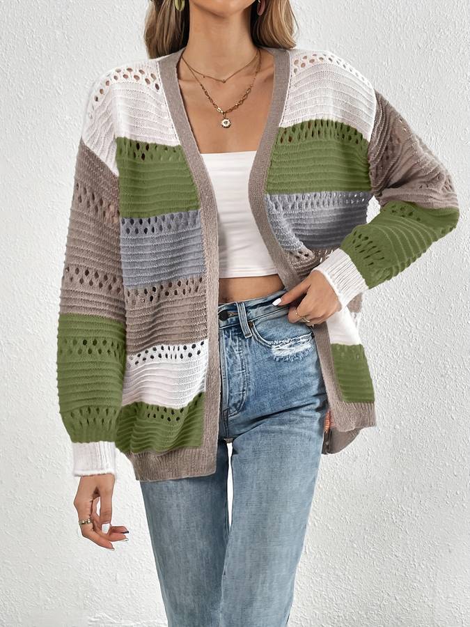 Juliet - Unifarbener Strickjacken-Pullover