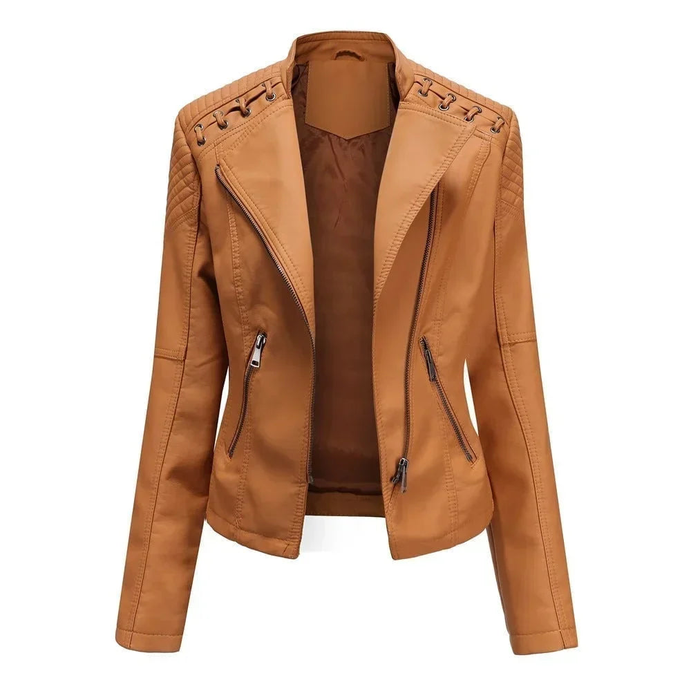 Alysa - Frauen lederjacke für den frühling