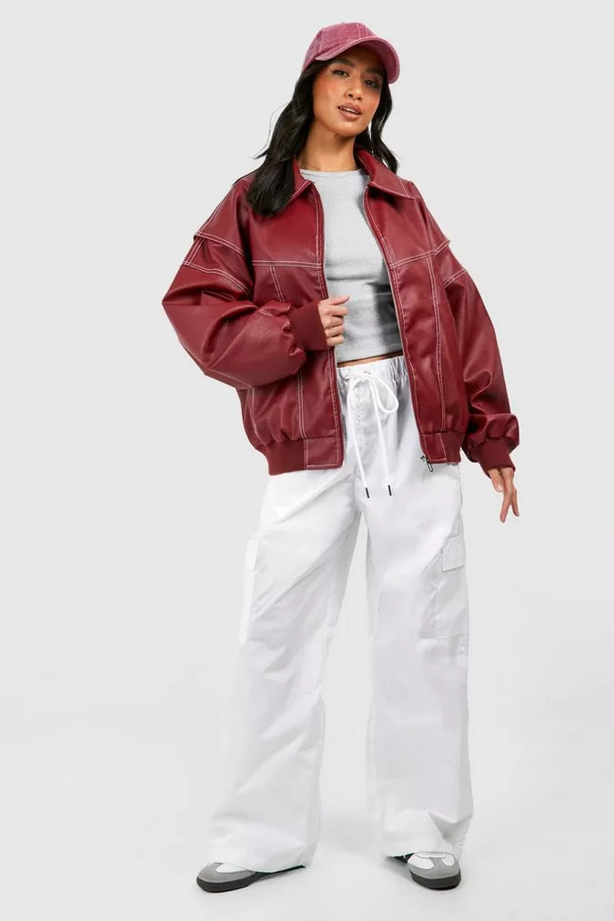 Faye - Trendige und elegante Oversize-Lederjacke