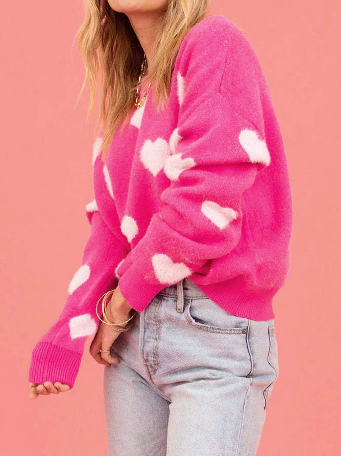 Giselle – Strickpullover mit Herz-Print