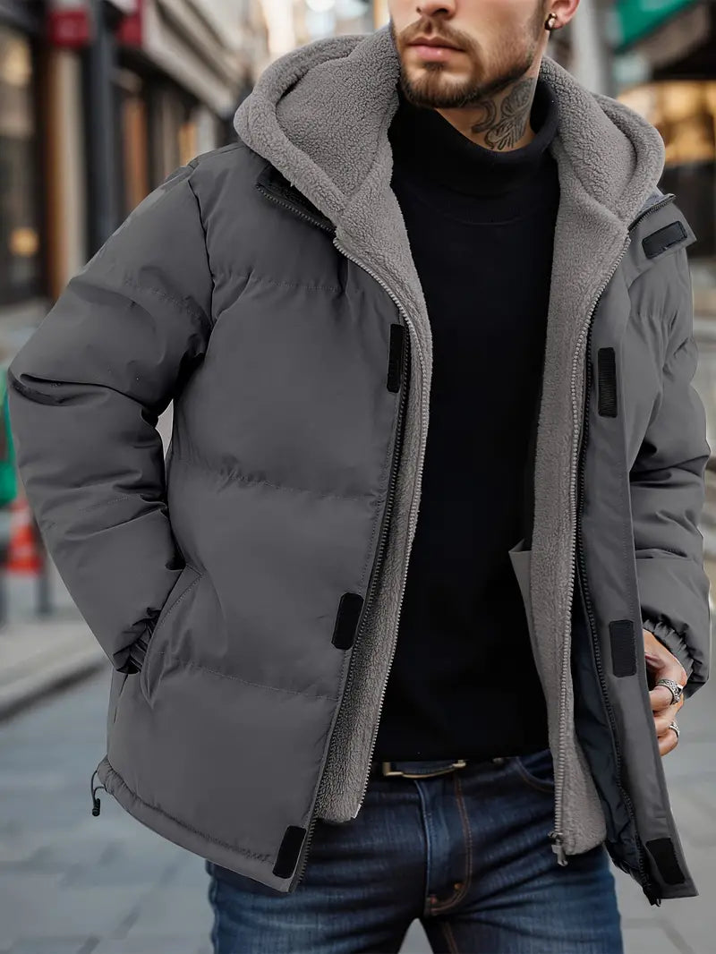 Herren gesteppte Fleecejacke in zwei Teilen mit Taschen