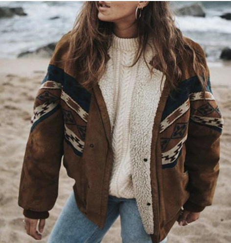 BohoWinter – Boho-Winterjacke mit Ethno-Muster