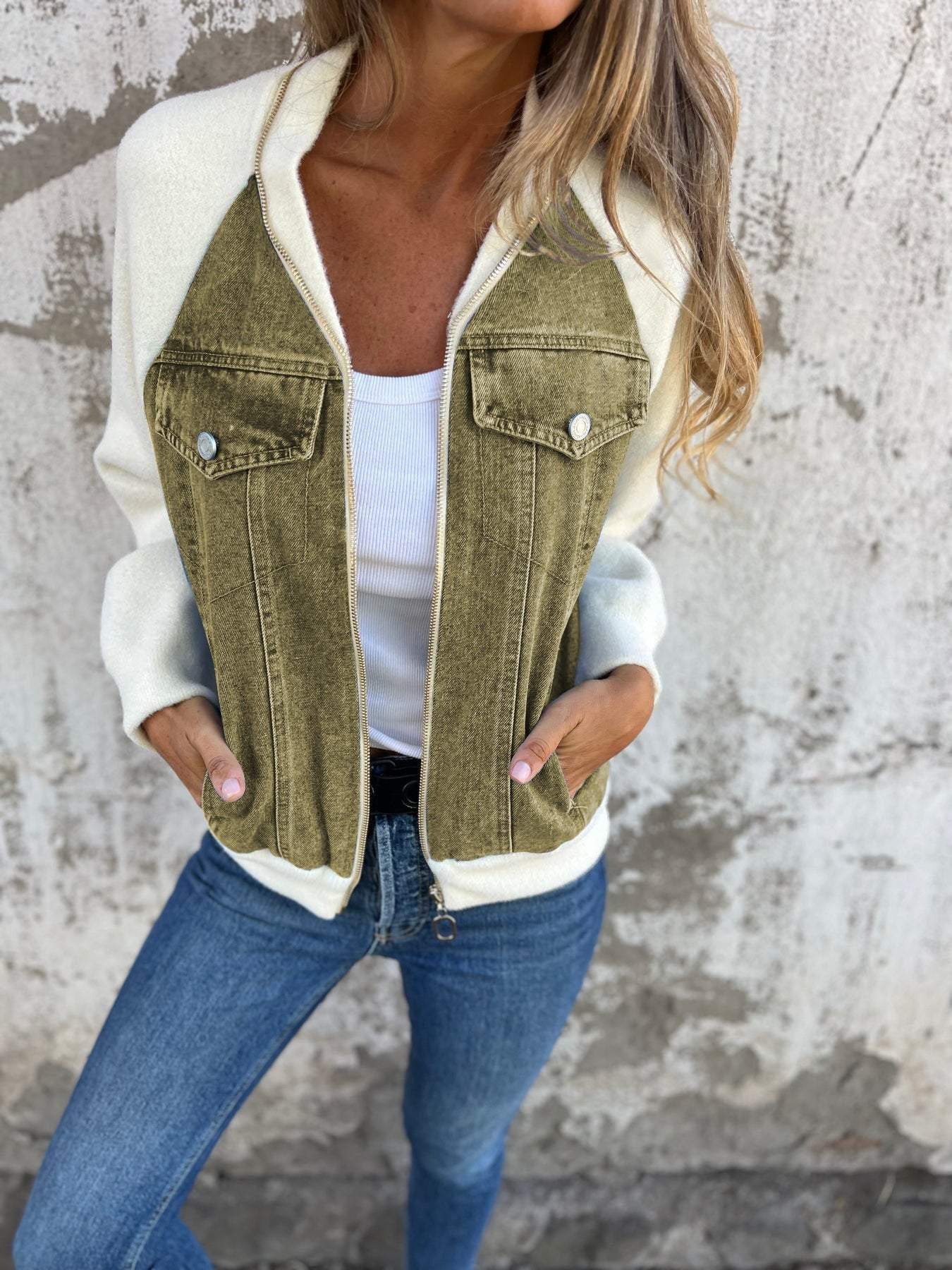 Moderne Denim-Blouson Hilda