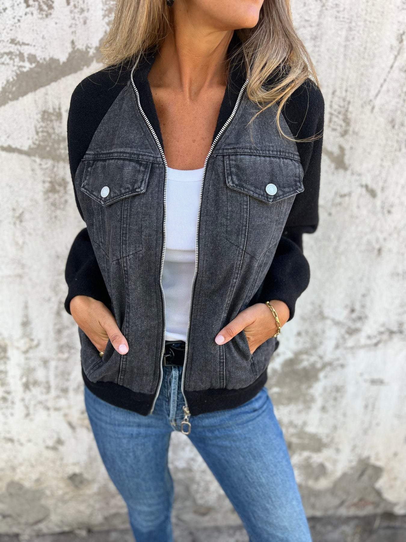 Moderne Denim-Blouson Hilda