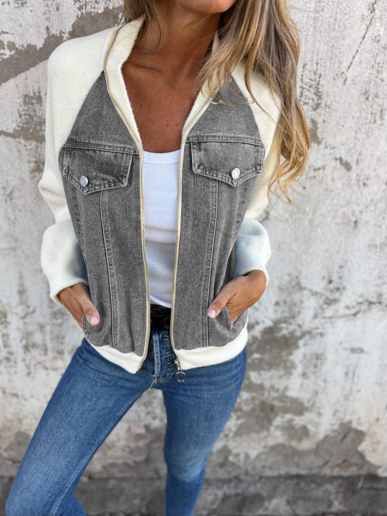 Moderne Denim-Blouson Hilda