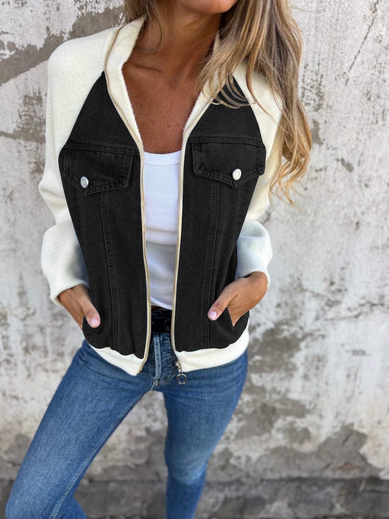 Moderne Denim-Blouson Hilda