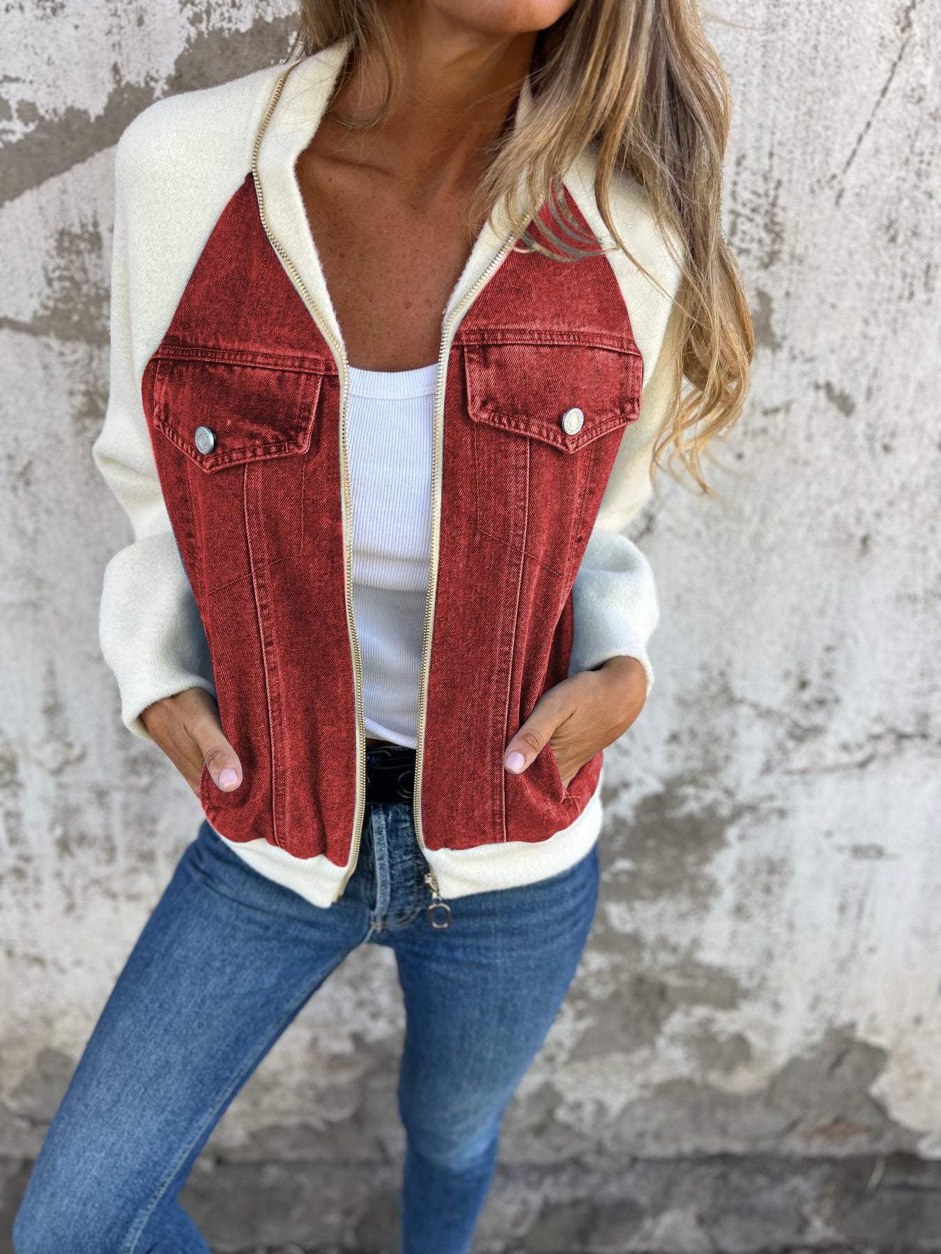 Moderne Denim-Blouson Hilda