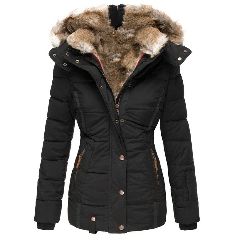 Eleganter und kuscheliger Wintermantel aus Fell für Frauen - Carla