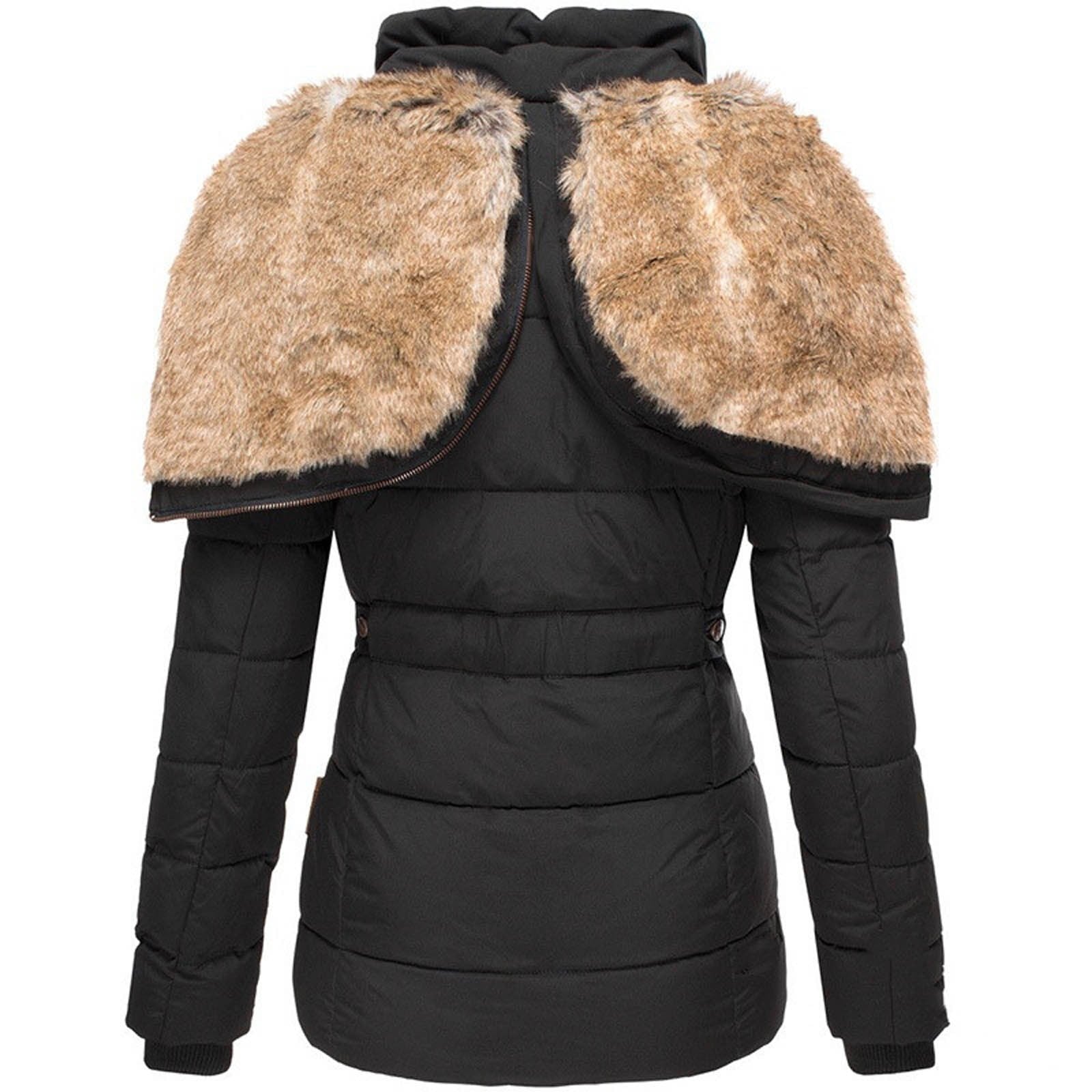 Eleganter und kuscheliger Wintermantel aus Fell für Frauen - Carla