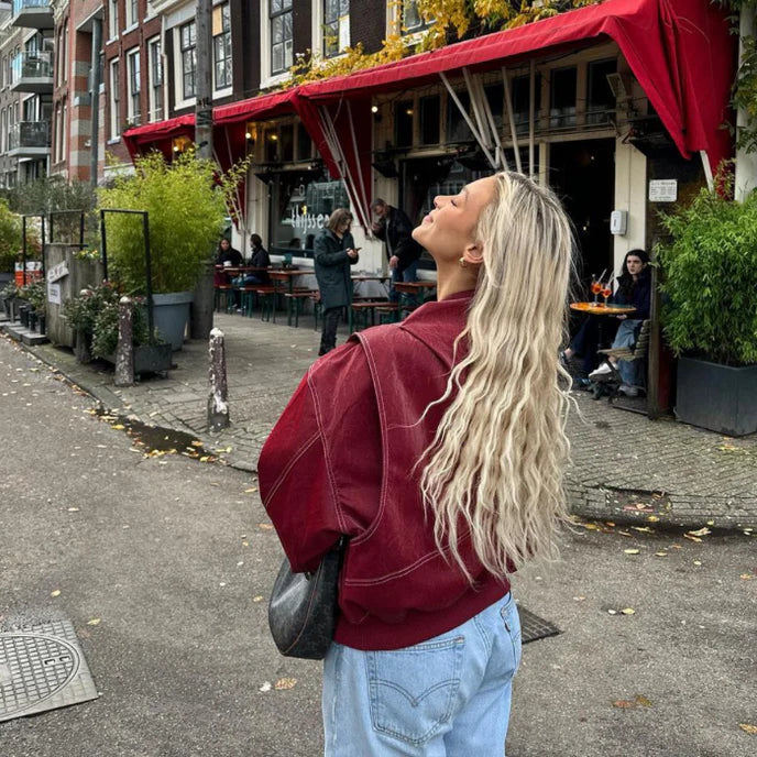 Faye - Trendige und elegante Oversize-Lederjacke