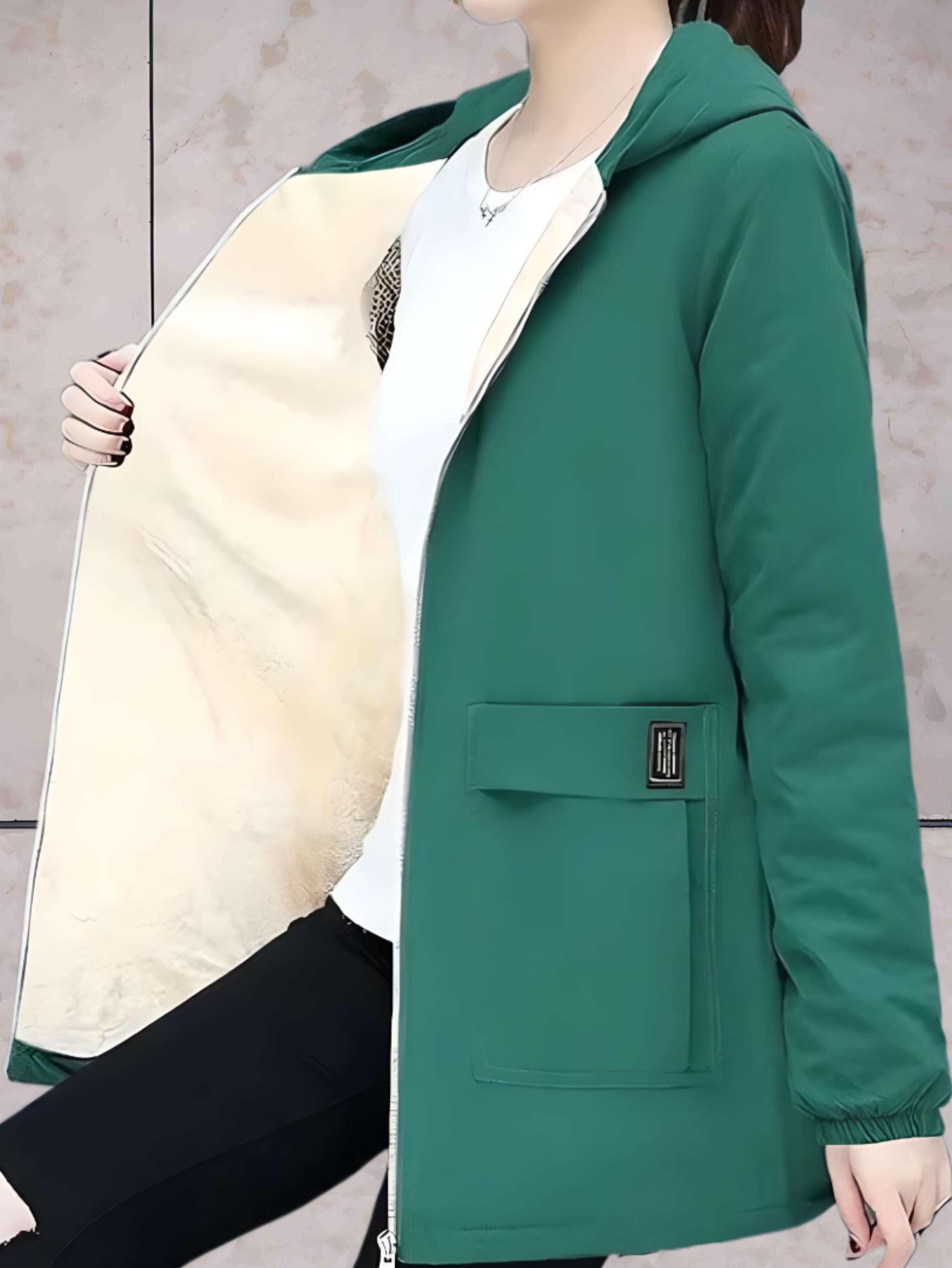 Manzie - Warme, dicke Lederjacke mit Fleecefutter und Kapuze