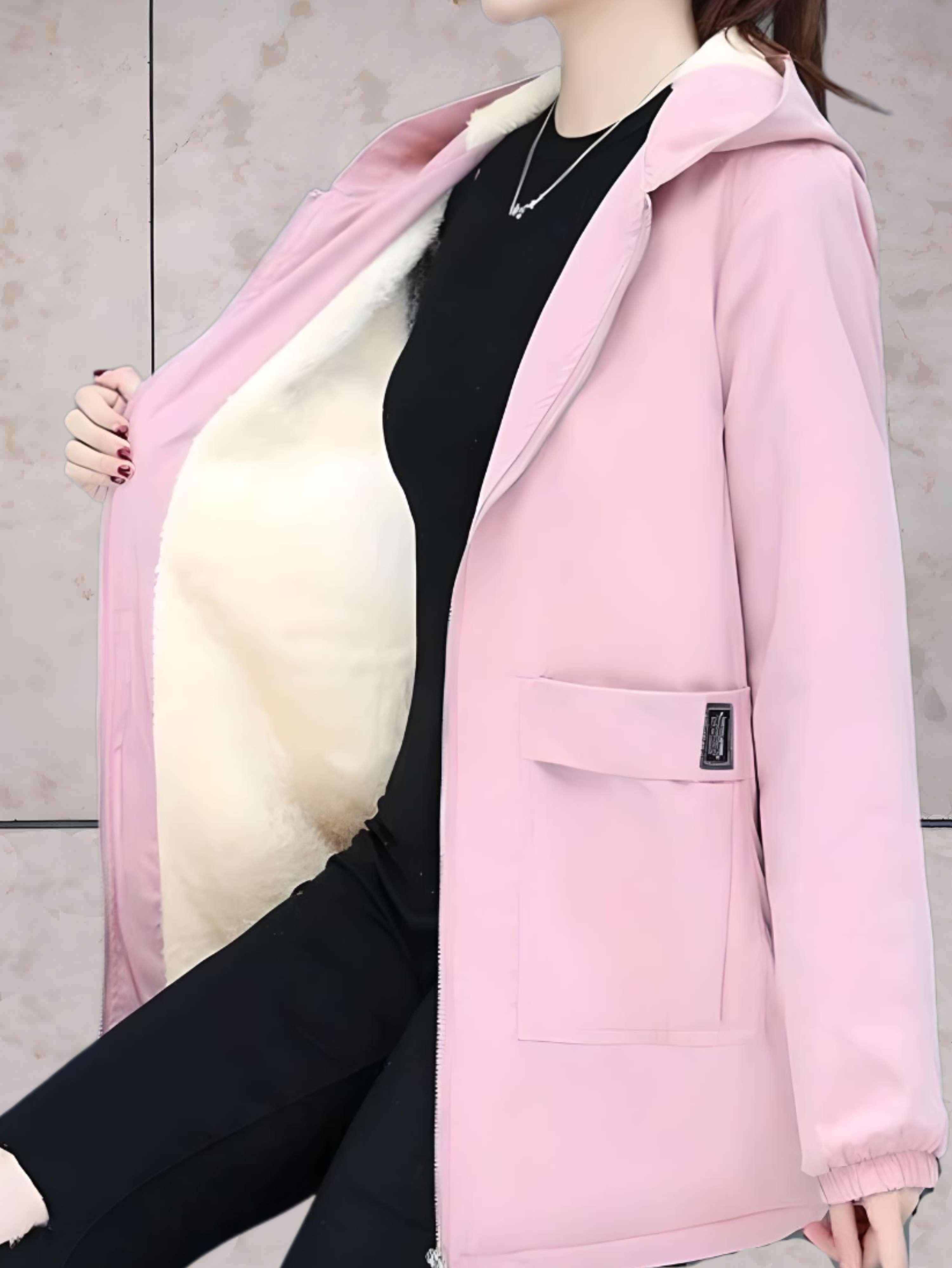 Manzie - Warme, dicke Lederjacke mit Fleecefutter und Kapuze