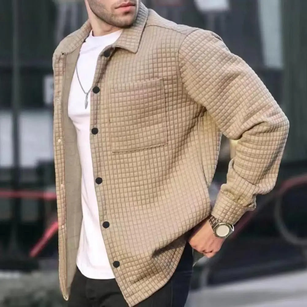 Paul jacket - Stylischer Midcoat mit Kragen im Waffeldesign für Herren