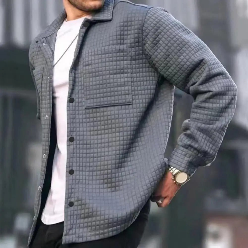 Paul jacket - Stylischer Midcoat mit Kragen im Waffeldesign für Herren
