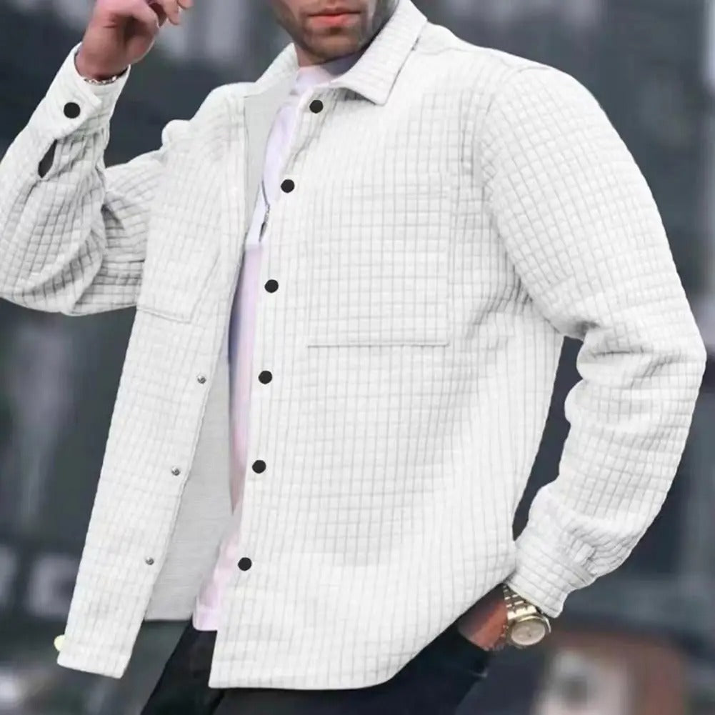 Paul jacket - Stylischer Midcoat mit Kragen im Waffeldesign für Herren