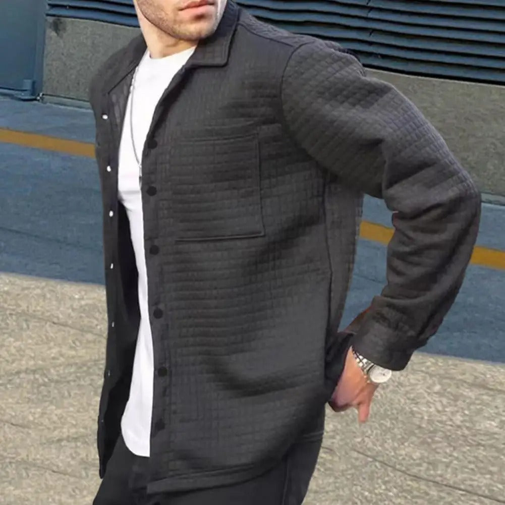 Paul jacket - Stylischer Midcoat mit Kragen im Waffeldesign für Herren