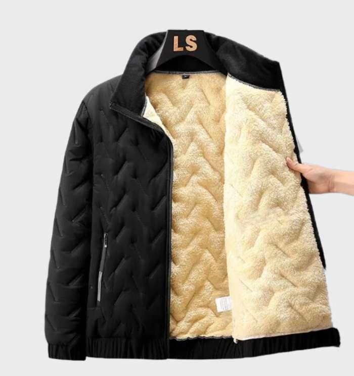 Emanuel - Warme, dick gefütterte Lammwolljacke mit Taschen und Reißverschluss