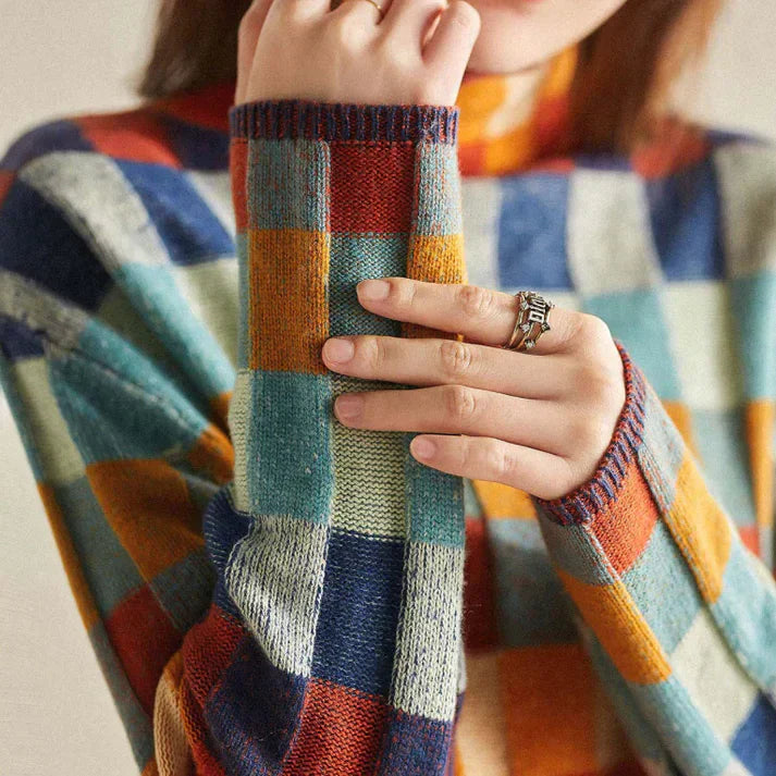 Rumänien – Couture-patchwork-rollkragenpullover