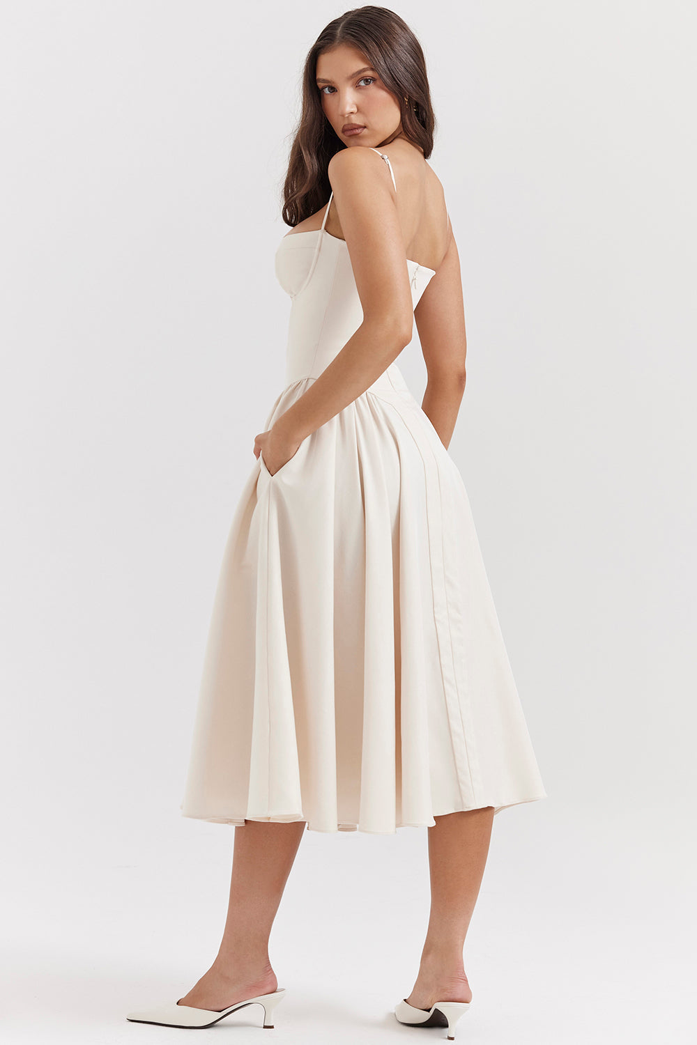 Evelina | Twill Korsett Midi Kleid