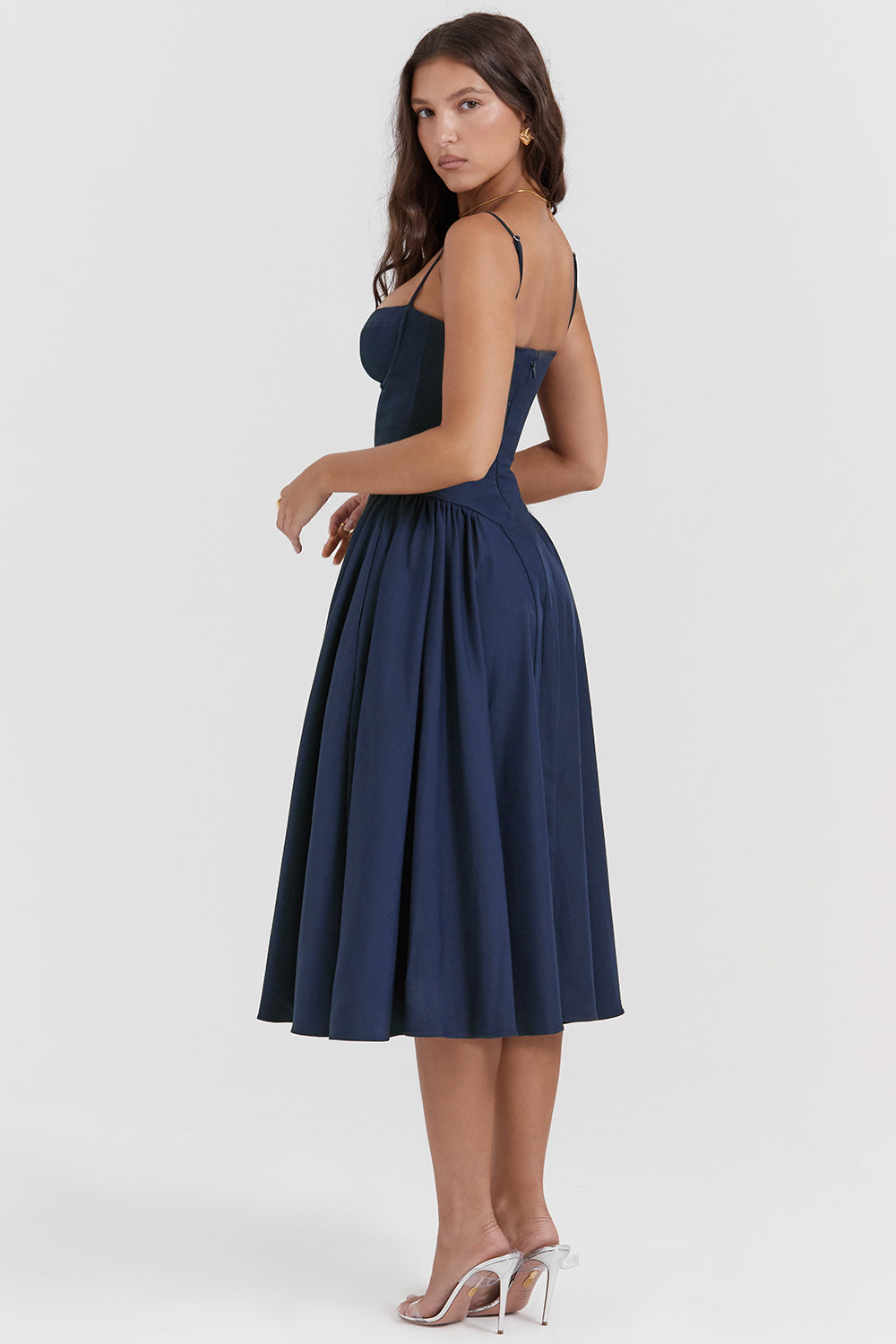 Evelina | Twill Korsett Midi Kleid