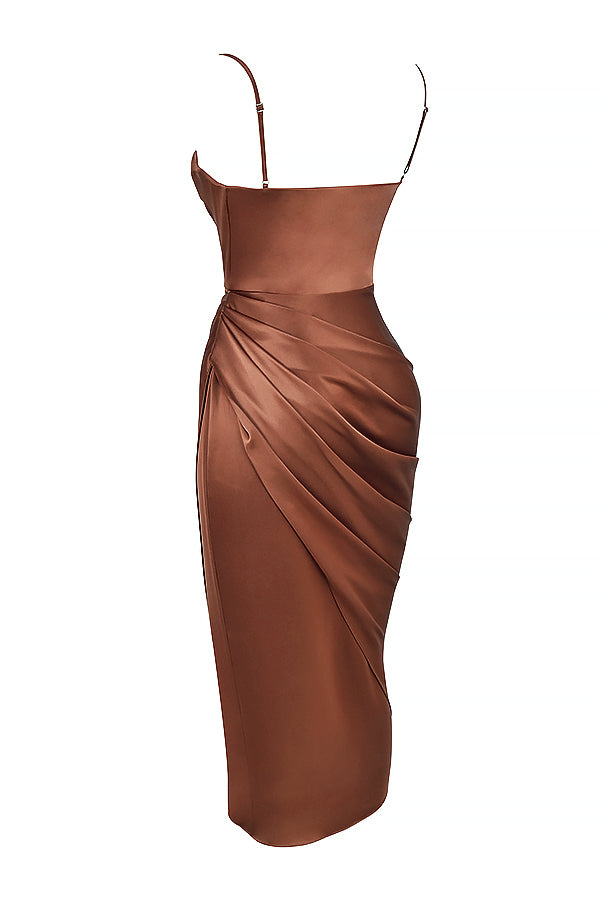 Jana | Satin Balkon kleid Korsett