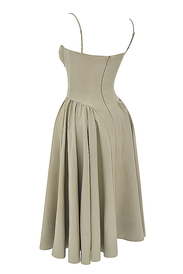 Evelina | Twill Korsett Midi Kleid