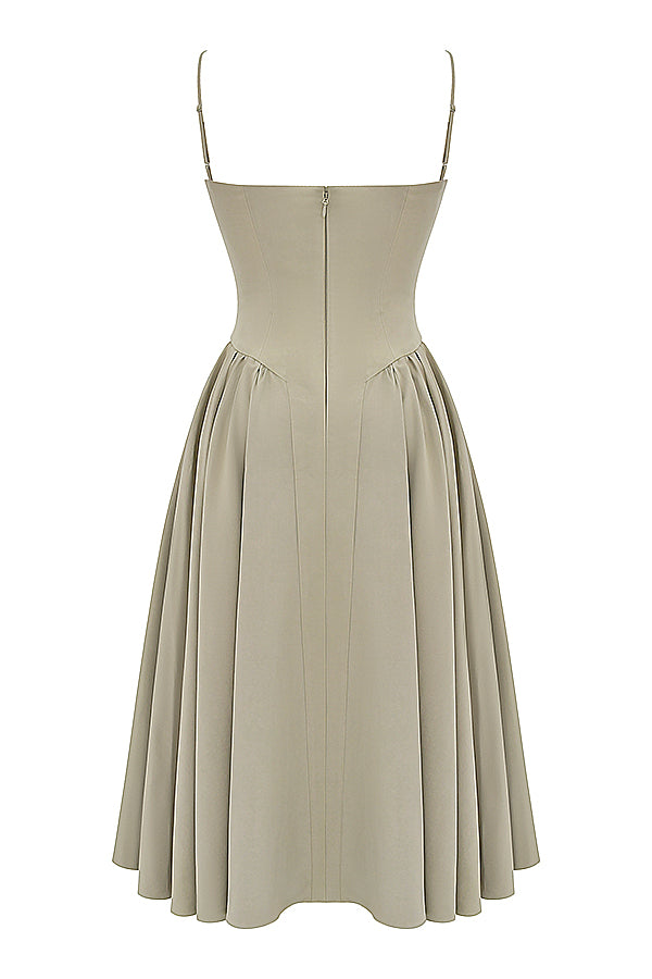 Evelina | Twill Korsett Midi Kleid