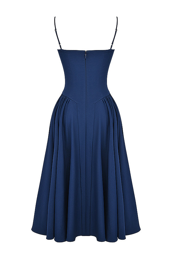 Evelina | Twill Korsett Midi Kleid
