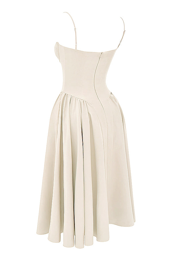 Evelina | Twill Korsett Midi Kleid