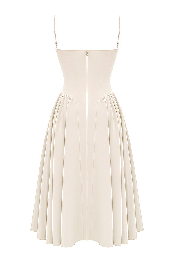 Evelina | Twill Korsett Midi Kleid