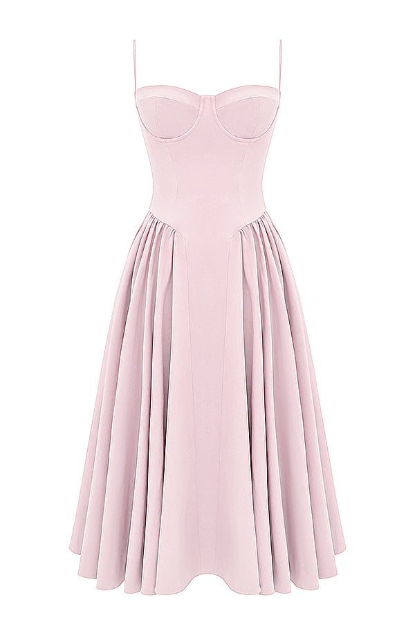 Evelina | Twill Korsett Midi Kleid