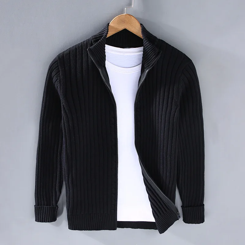 Jess - Gestrickte Rollkragenstrickjacke für Männer