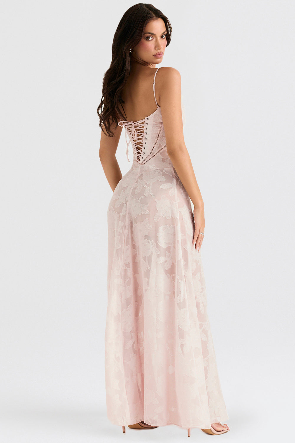 Sabine | Cremefarbenes Vintage Maxikleid