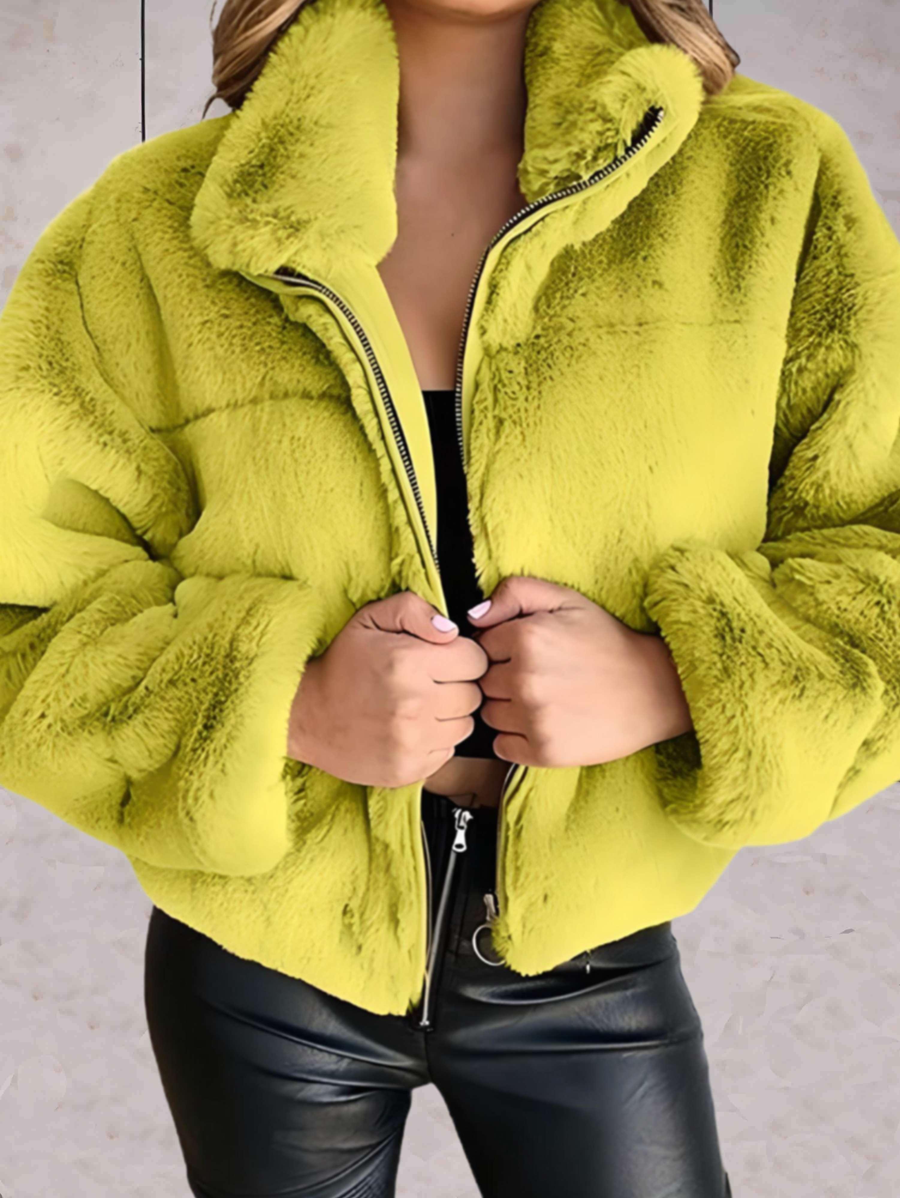 CozyFaux – Warme und kuschelige Kunstpelzjacke mit Reißverschluss