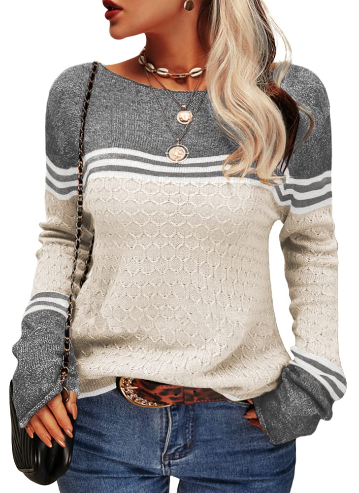 Rizel | Damen Modischer Streifen-Pullover