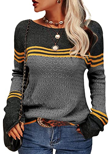 Rizel | Damen Modischer Streifen-Pullover