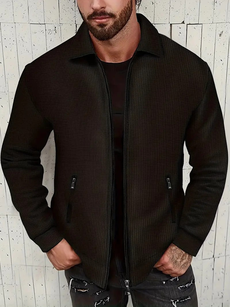 RetroTextur – Vintage-Jacke mit Reißverschluss für Herren