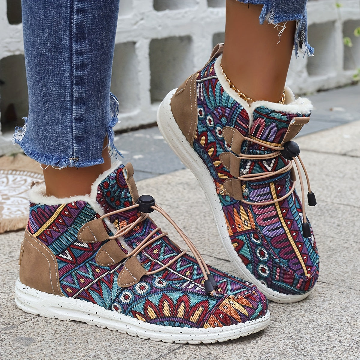 Geometrische Slip-On-Schuhe für Damen